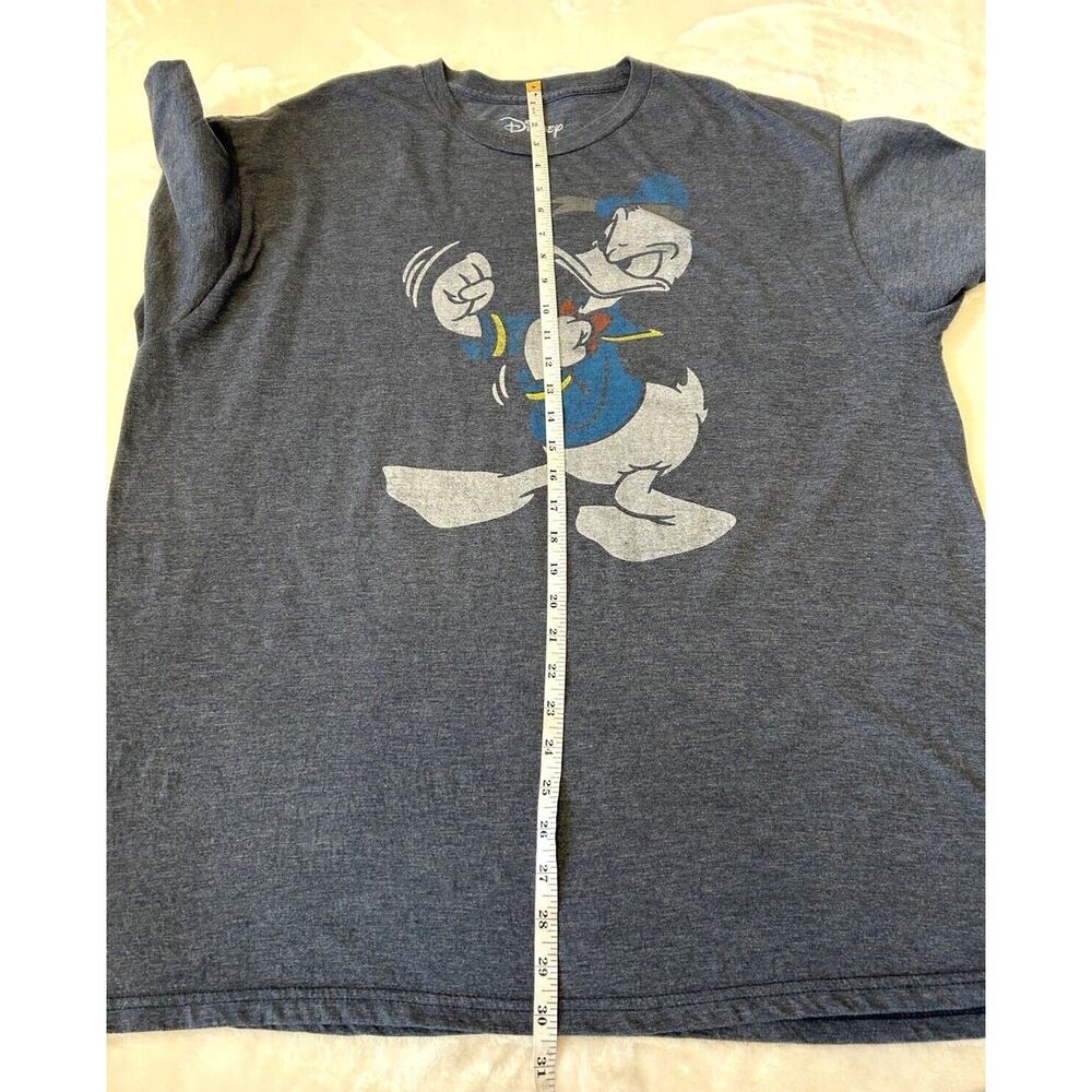 Donald Duck Disney Adult T-Shirt Gray XXL Super Mad Jumping Donald Cotton Blend - Picture 5 of 6